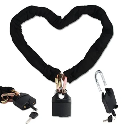 Image of HEAVY DUTY MOTORBIKE CHAIN PADLOCK LOCK BICYCLE MOTOR BIKE CYCLE SECURITY 1800 x 10 mm (1.8M), 1200 (1.2M) &amp; 8 (10 1200mm)