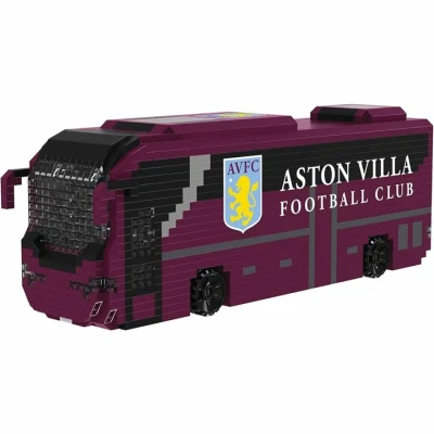 Image of FOCO Officially Licensed Aston Villa FC Football BRXLZ Bricks 3D Coach Toy Model Premier League Construction 1347 Pieces Ages 12+ Sports Merchandise
