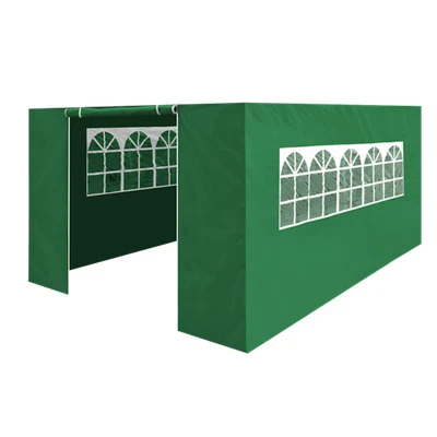 Image of Dellonda Premium Side Walls/Doors/Windows for Gazebo/Marquee Fits 3 x 4.5m Models Dark Green