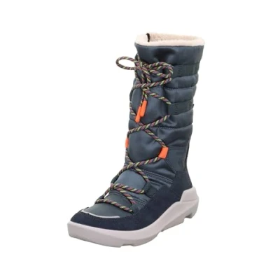 Image of Superfit Twilight Laceup boots for kids, Size: 13.5K, Blau/orange Leather and textile