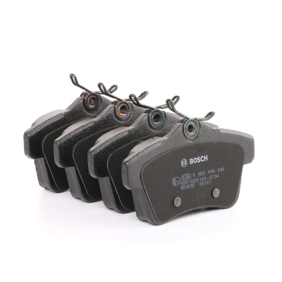 Image of BP1359, E990R018712734 Brake pad set BOSCH 0 986 494 640 Low Metallic with mounting manual, anti squeak plate, bolts/screws PEUGEOT: 3008 I