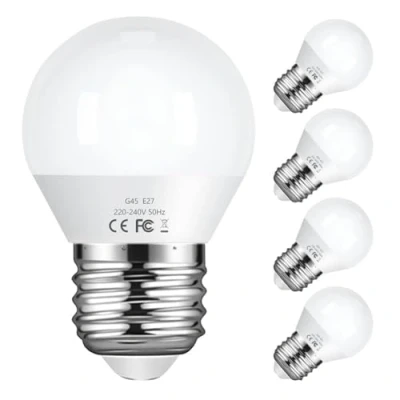 Image of Vicloon LED E27 Light Bulb, Bulb Small Screw, 5 Pcs 6W G45 Golf Ball 40W Incandescent Equivalent, 50W Halogen Cold White 6500K, No Dimmable