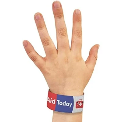 Image of Value Aid First Wristband Red and Blue Pack of 100