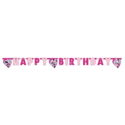 Image of Procos Disney Minnie Junior Happy Birthday Banner in FSC Paper, White, 93835