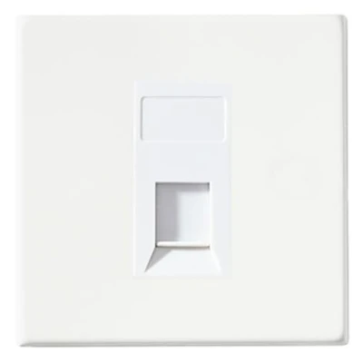 Image of Hamilton Hartland G2 Matt White 1 Gang Unshielded CAT 5e RJ45 Socket with Insert