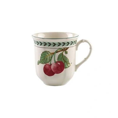 Image of Villeroy &amp; Boch French Garden Modern Fruits Jumbo Mug &quot;Cherry&quot;, 480 ml, Premium Porcelain, White/Coloured