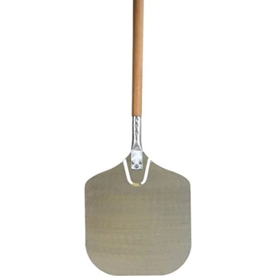 Image of Professional Aluminium Pizza Peel Spade Shovel Paddle with Wooden Handle (35 x 40 100cm)