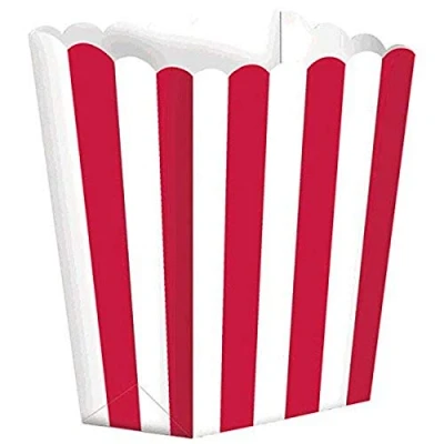 Image of (PKT) 5 Pack Candy Buffet Apple Red Popcorn Treat Boxes 6.3cm x 3.8cm 13cm