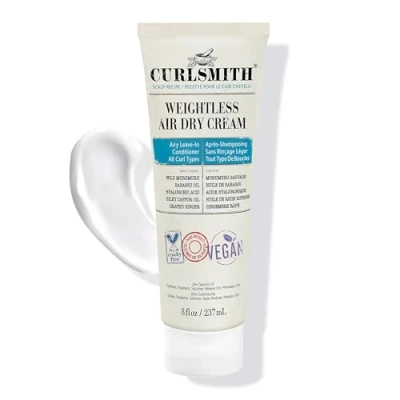 Image of Curlsmith Weightless Air Dry Cream Vegan Leave In Conditioner for Any Hair Type, Smooths (237ml)