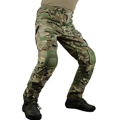 Image of zuoxiangru Men&#039;s Multicam Tactical Trousers Multi Pockets Military Camo Outdoor Airsoft Combat Hunting Pants with Knee Pads (CP, Tag 36)
