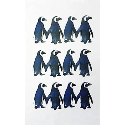Image of Half a Donkey Best of Friends Penguin Cotton Tea Towel