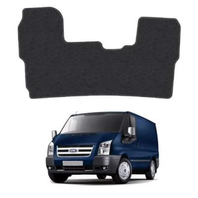 Image of Carpet Floor Mats for the Ford Transit (2006 2014) [Note: Only Suitable Models with Double Front Passenger Seat.] Van Accessory Tailored fit, Granulated Anti Slip Layer &amp; Black Binding