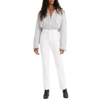 Image of Levi&#039;s Women&#039;s 724 High Rise Straight Jeans, Western White, 31W / 32L