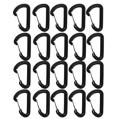 Image of 20 pcs D Ring Carabiner Durable Strong Key Chain Clip Hook For Outdoor Camping Hiking Shape