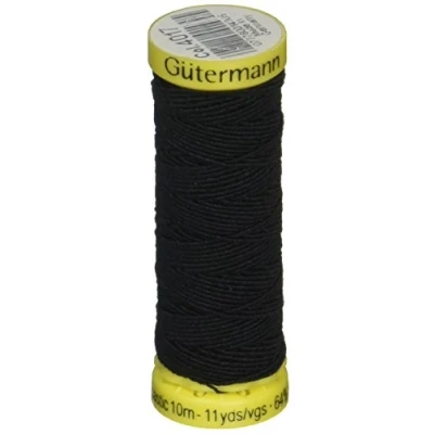 Image of Gutermann Elastic Thread 11Yd Black