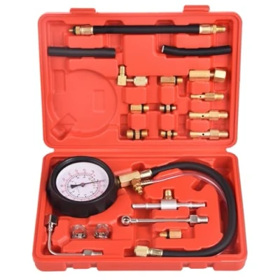 Image of DHA Fuel Injection Pump Injector Pressure Tester Kit 0 140PSI for Car Truck Motorcycle, Schrader Gauge