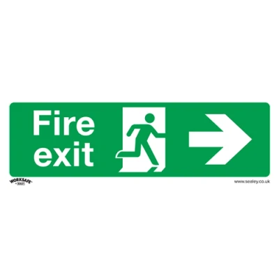 Image of Worksafe Safe Conditions Safety Sign Fire Exit (Right) Self Adhesive Vinyl