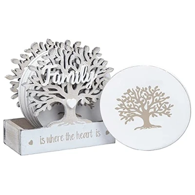 Image of Shudehill Giftware Family Tree Coaster Set 320900