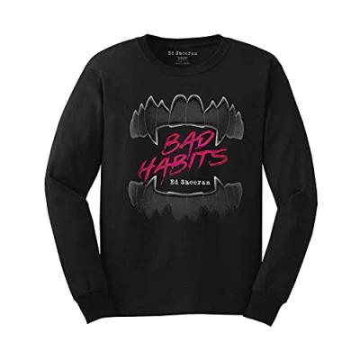 Image of Paradiso Clothing ED Sheeran BAD Habits Long sleeved top, Women&#039;s, Size: Medium, Black