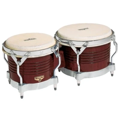 Image of LP Latin Percussion Matador Wood Bongo Almond Brown Chrome Hardware M201 ABW