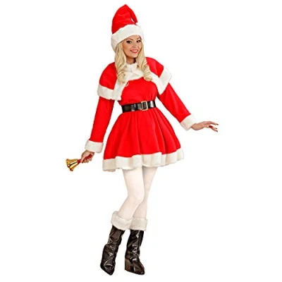 Image of Ladies Lady Santa Deluxe Costume Large UK 14 16 for Christmas Panto Nativity Fancy Dress