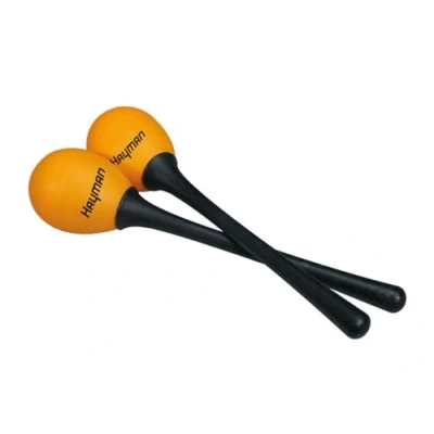Image of Shaker eggs, plastic, pair, with handle, orange, 40 grams
