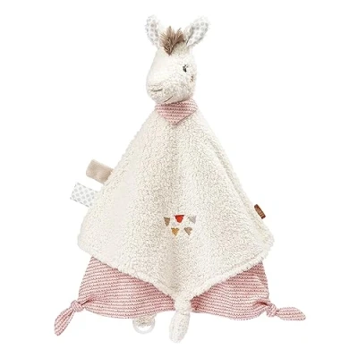 Image of Fehn 058093 Llama Deluxe Cuddle Blanket Soft with Head and Dummy Attachment Invites Babies to Touch Explore For from Newborns Upwards Size: 34 cm