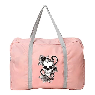 Image of Cabin Bag 45x36x20 for Easyjet Airlines Underseat Travel Holdall Carry on Hand Luggage Weekend Packable Duffel Bag,Sports Fitness (Skull)