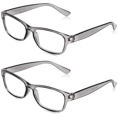 Image of The Reading Glasses Company Grey Readers Value 2 Pack Mens Womens RR77 7 +2.50