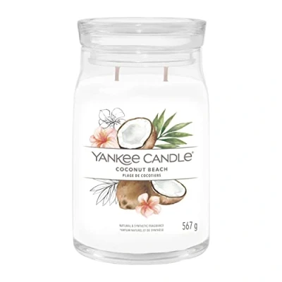 Image of Yankee Candle Signature Scented Coconut Beach Large Jar with Double Wicks Soy Wax Blend Long Burning Perfect Gifts for Women