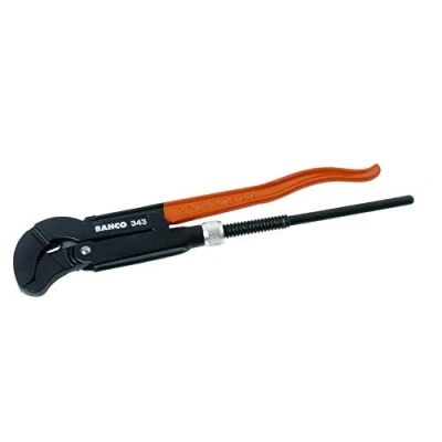 Image of Bahco 343 &quot;Swedish Model&quot; Combination Pipe Wrench, Black/Orange, 420 mm