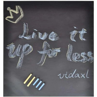 Image of vidaXL Wall Sticker Blackboard 0.6 x 3 m 2 Rolls with Chalks