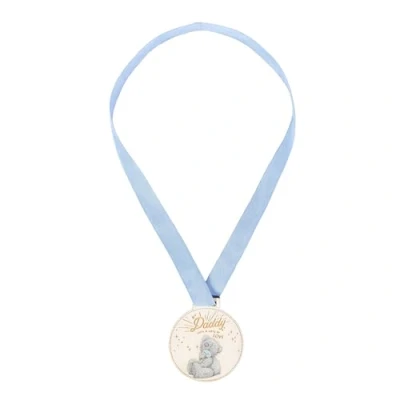 Image of ME TO YOU Tatty Teddy Father&#039;s Day No.1 Daddy Medal Official Collection FGE01007, Grey, Blue, Navy Blue