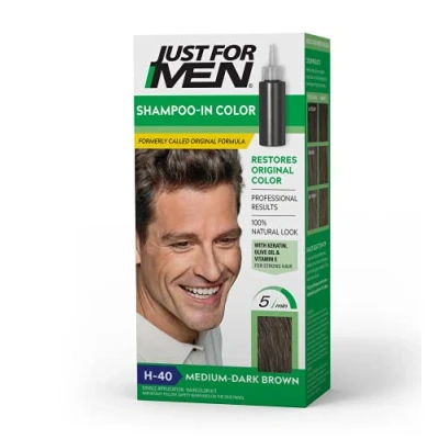 Image of Just For Men Shampoo In Hair Color Medium Dark Brown