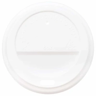 Image of vidaXL White Plastic Coffee Cup lids Leak Proof &amp; Heat Resistant for 8oz Ø80 mm Cups 1000 pcs