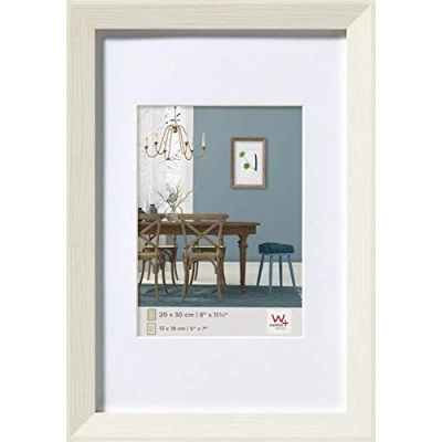 Image of walther Design Picture Frame White 10 x 15 cm with PassepArtout, Fiorito Wooden EF015W