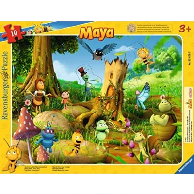 Image of Ravensburger 17097 Kätzchen 05670 Adventure on The Poppy Meadow 10 Pieces Maya Bee Frame Puzzle for Children from 3 Years