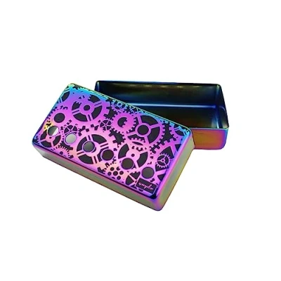 Image of Guyker Humbucker Pickup Cover (50mm/52mm Pole Spacing) Cupronickel Bridge and Neck Pickups Frame Set Replacement Parts for Les Paul LP Style Electric Guitar, Gear Style, Rainbow Chameleon