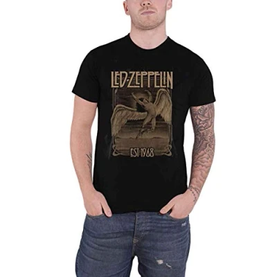 Image of Paradiso Clothing LED Zeppelin Faded Falling Print Tshirt, Women&#039;s, Size: Large, Black