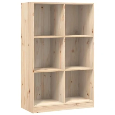 Image of vidaXL Solid Pine Wood Bookcase Spacious Office Book Shelf and Storage Cabinet Stand Brown Living Room or Furniture Freestanding, Rustic Design