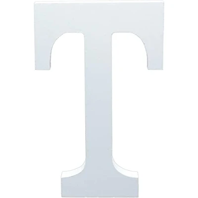 Image of White Wooden MDF Letter T Size 8cm Tall Free Standing Letters for Arts &amp; Crafts Personalized Name Decor