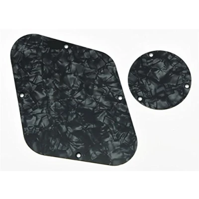 Image of KAISH Black Pearl LP Rear Control Plate Switch Cavity Cover for Les Paul Made in USA