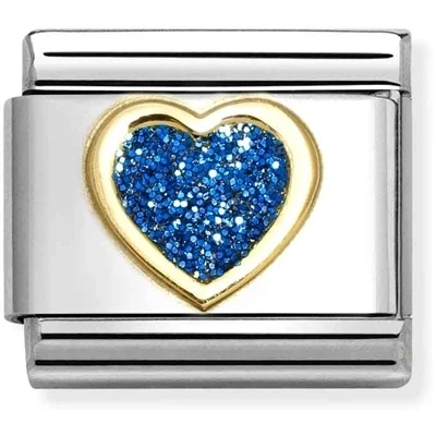 Image of Nomination Blue Glitter Heart Charm