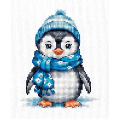 Image of Luca S Cross Stitch Kit Penguin, B1417, Counted for Adults, Needlecraft and Embroidery
