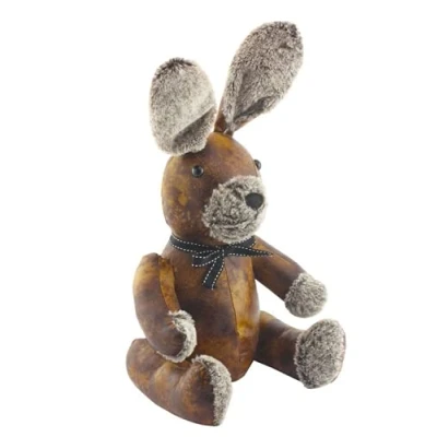 Image of Assorted Doorstop Door Stop Stopper Filled Heavy faux Leather Novelty Wedge (Faux Brown Rabbit Doorstop)