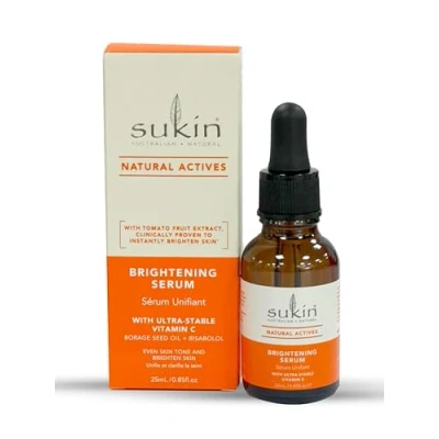 Image of Sukin Natural Actives Brightening Serum Face with Ultra Stable Vitamin C Skin Care, for Face, Hydrating Serum, 25ml