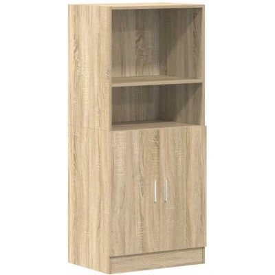 Image of vidaXL Kitchen Cabinet/Pantry/Cupboard Sonoma Oak Engineered Wood 57x41.5x131.5 cm Bottom Cabinet &amp; Shelves Modern Design for Home/Restaurant/Hotel