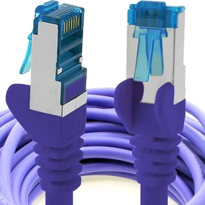 Image of 1aTTack.de 1 X 10 M CAT6a Ethernet Network Patch cable 10000 Mbit s SFTP PIMF 500 MHz purple