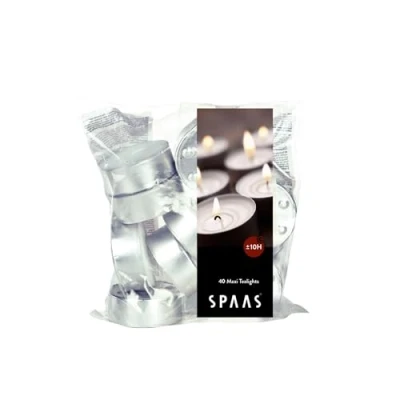 Image of Spaas Maxi Tealights Bag x40, ± 10 Hours, White