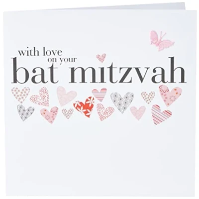 Image of Claire Giles TOA35 Toast Pink Hearts Bar Mitzvah Card